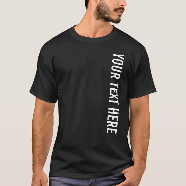 Custom Text Best Template Basic Black Mens Modern T-Shirt (Front)