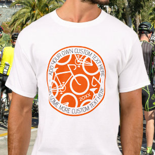 Custom Text Bicycle Race Event Orange T-Shirt