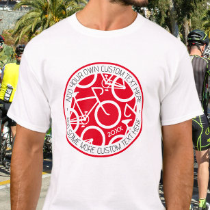 Custom Text Bicycle Red T-Shirt
