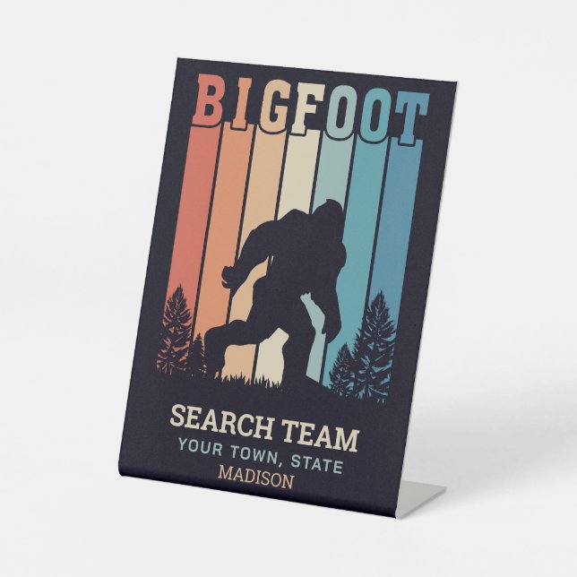 Custom Text Bigfoot Pedestal Sign (Front)