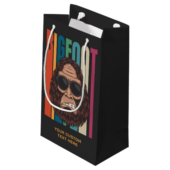 Custom Text Bigfoot Small Gift Bag (Back Angled)