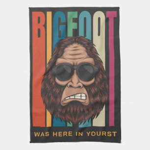 Custom Text Bigfoot Tea Towel
