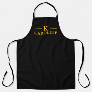Custom Text Black Modern Minimalis Apron