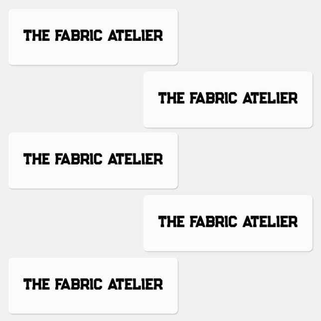  Custom Text Black on White Fabric Clothing Labels (Group)