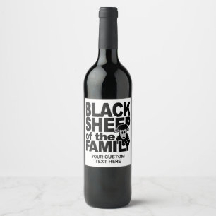 Custom text "Black Sheep" Wine Label