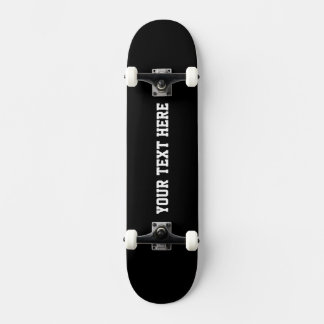 Custom Text Black Skateboard