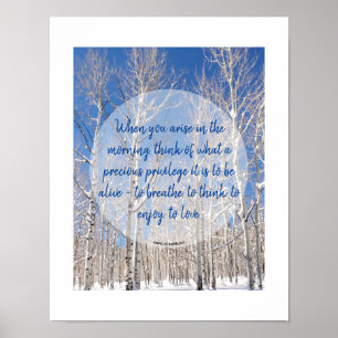 Custom Text Blue Sky Towering Aspens In Snow Photo Poster