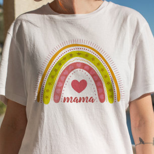 Custom Text Boho Watercolor Rainbow Heart T-Shirt