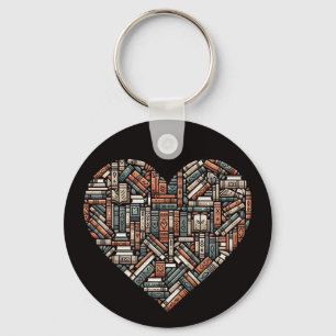 Custom Text Book Lover's Key Ring
