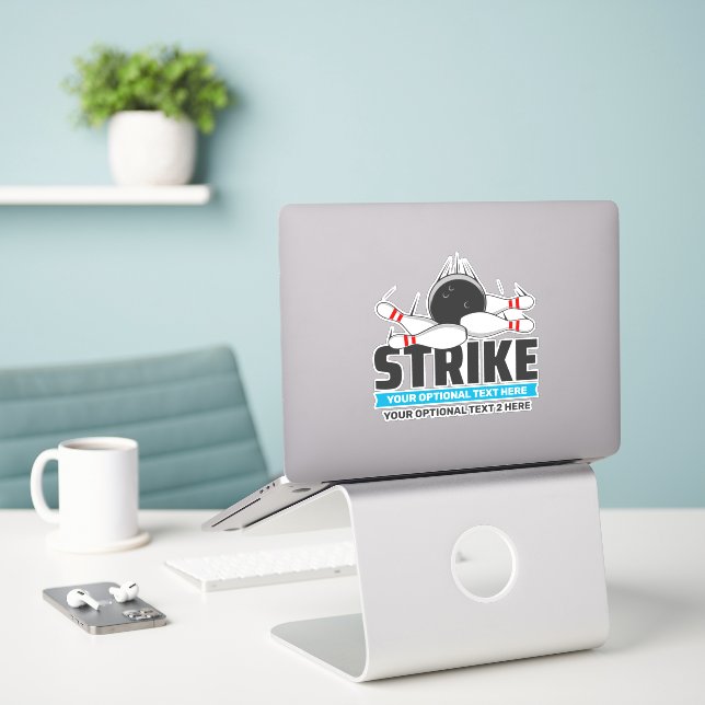 Custom Text Bowling Strike (Laptop On Desk)