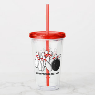Custom Text Bowling Strike Acrylic Tumbler
