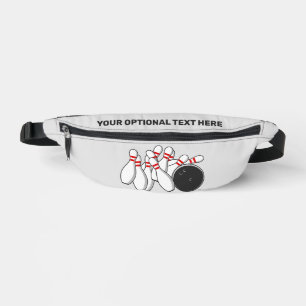 Custom Text Bowling Strike Bum Bags