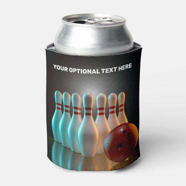 Custom Text Bowling Strike Can Cooler (Can Front)