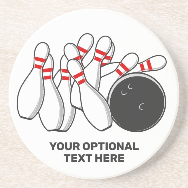 Custom Text Bowling Strike Coaster (Front)