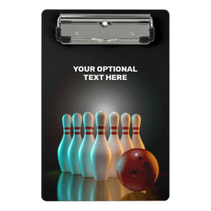 Custom Text Bowling Strike Mini Clipboard