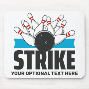 Custom Text Bowling Strike Mouse Mat