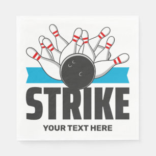 Custom text Bowling Strike Napkin
