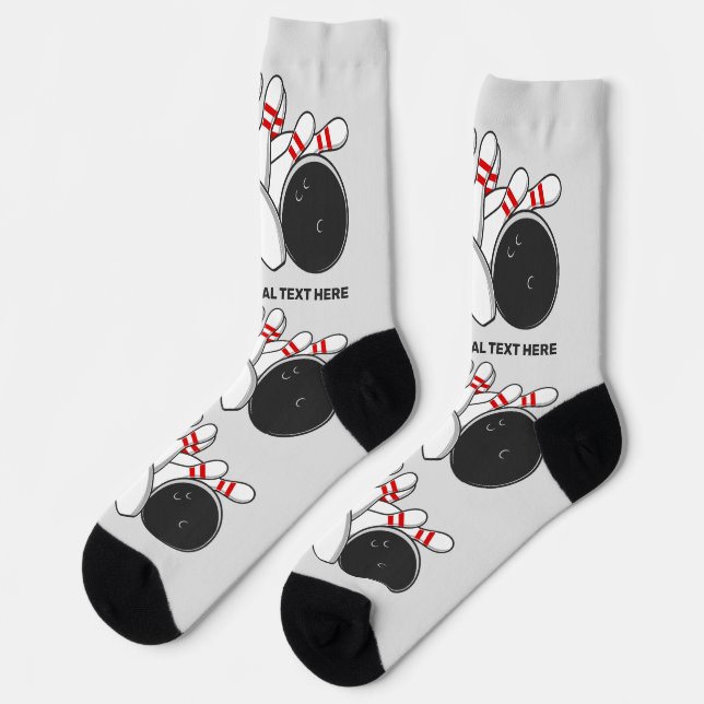 Custom Text Bowling Strike Socks (Left)