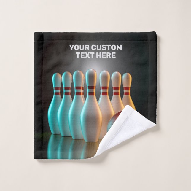 Custom Text Bowling Strike Wash Cloth (Wash Cloth)