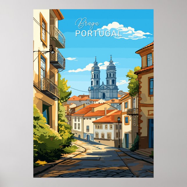 Custom Text Braga Portugal Poster (Front)