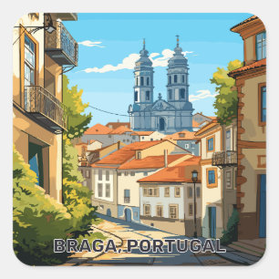 Custom Text Braga Portugal Square Sticker