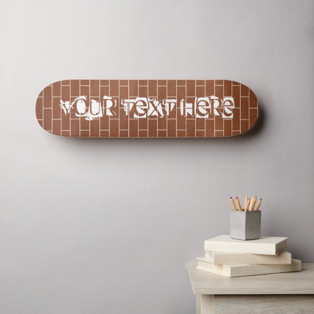 Custom Text Brick Wall Scateboard Skateboard (Wall Art (Horz))