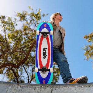 Custom Text British Colour Ovals Skateboard