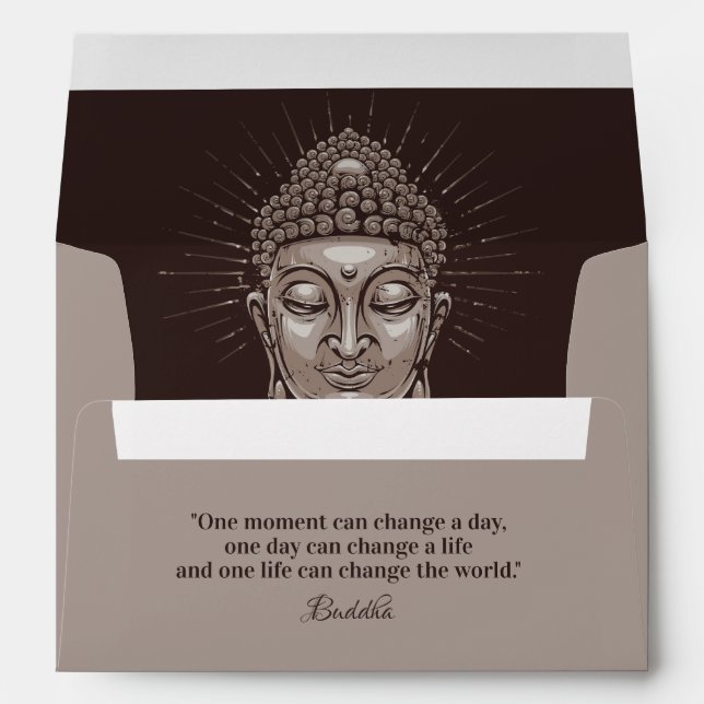 Custom text Buddha Quote Envelope (Back (Bottom))