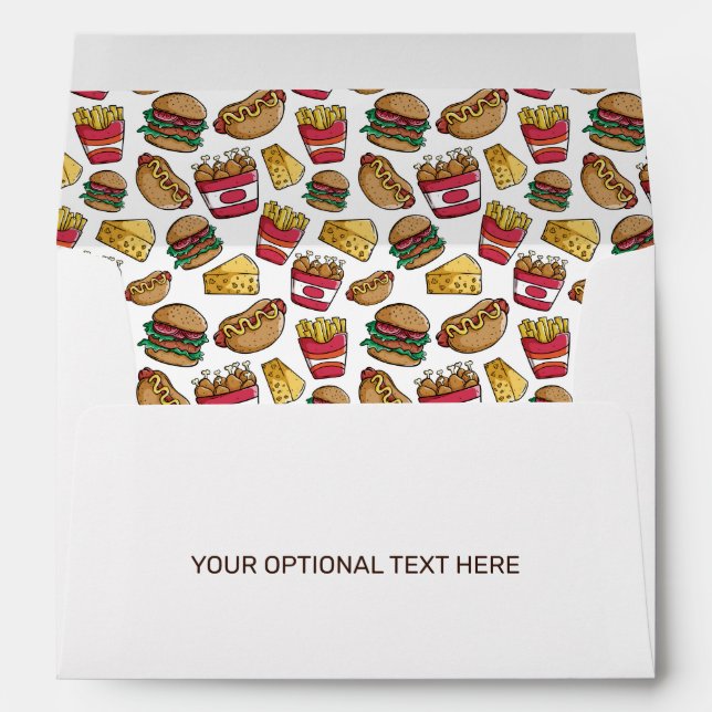 Custom Text Burger / Fast Food Lover Envelope (Back (Bottom))