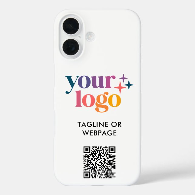 Custom Text Business Company Logo QR Code Case-Mate iPhone Case (Back)