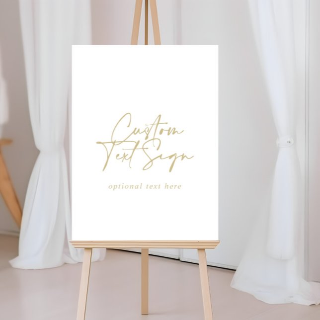 Custom Text Calligraphy Gold Modern Elegant Sign (Creator Uploaded)