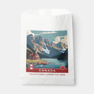 Custom Text Canada Travel Poster Favour Bags