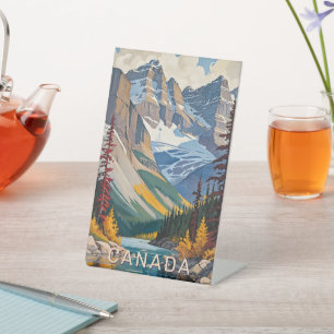 Custom Text Canada Travel Poster Pedestal Sign