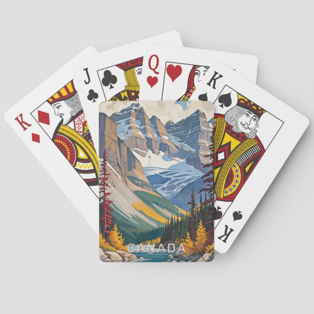 Custom Text Canada Travel Poster Playing Cards (Back)