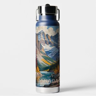 Custom Text Canada Travel Poster Water Bottle