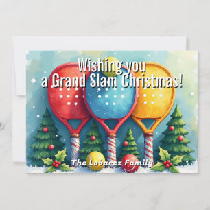🎾🎄Custom text, Candy Cane Smash Holiday Card