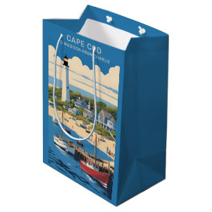 Custom Text Cape Cod Massachusetts Medium Gift Bag