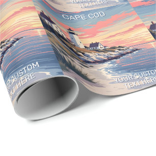 Custom Text Cape Cod Massachusetts Wrapping Paper