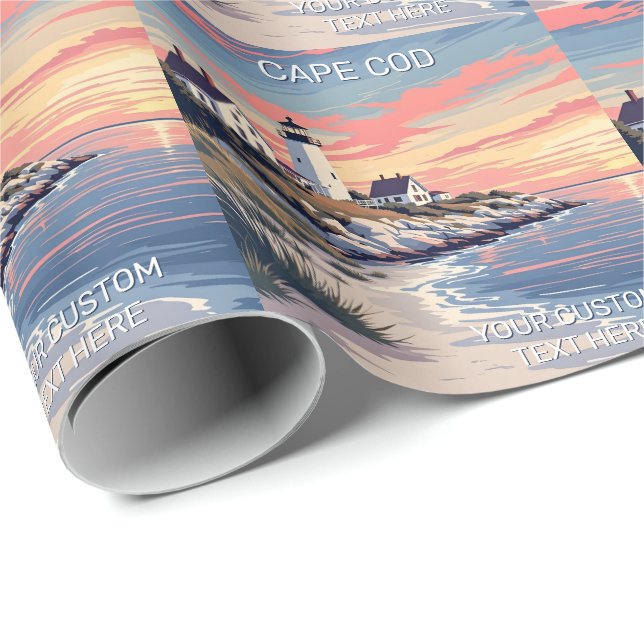 Custom Text Cape Cod Massachusetts Wrapping Paper (Roll Corner)