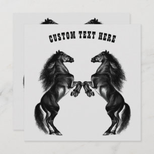 Custom Text Card - Black Wild Horses