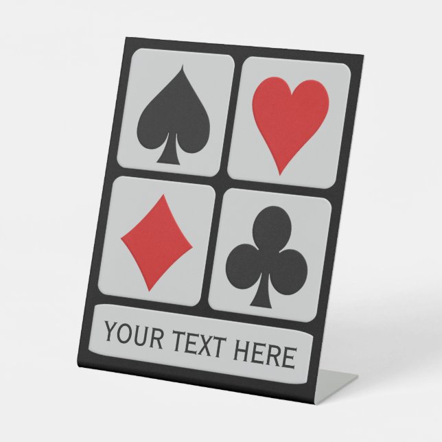 Custom Text Card Player Pedestal Sign (Front)