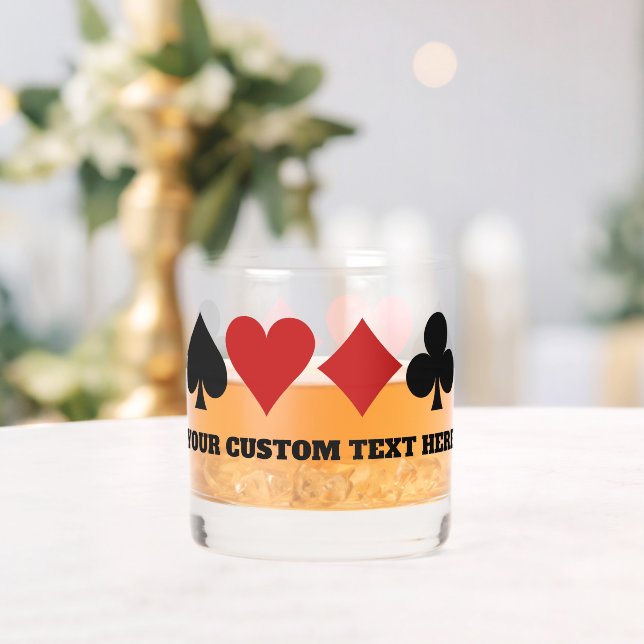 Custom Text Card Player Whiskey Glass (Insitu (Wedding))