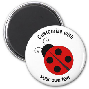 Custom Text Cartoon Ladybug Magnet