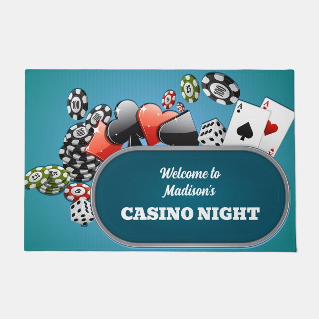Custom Text Casino / Poker Doormat (Front)
