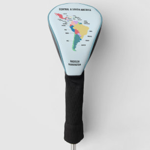Custom Text Central & South America Golf Head Cover