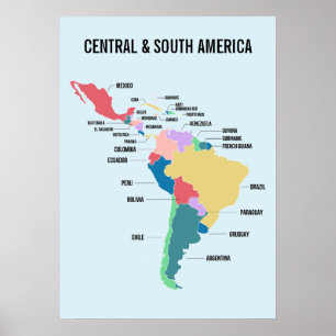 Custom Text Central & South America Poster