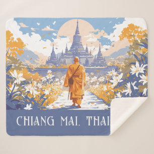 Custom Text Chiang Mai Thailand Sherpa Blanket
