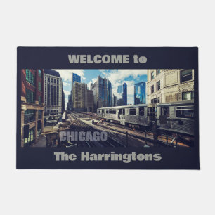 Custom Text Chicago USA Doormat