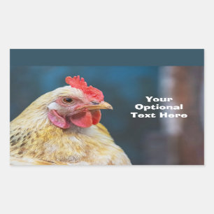 Custom Text Chicken Rectangular Sticker