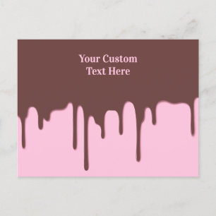 Custom Text Chocolate Drip Postcard
